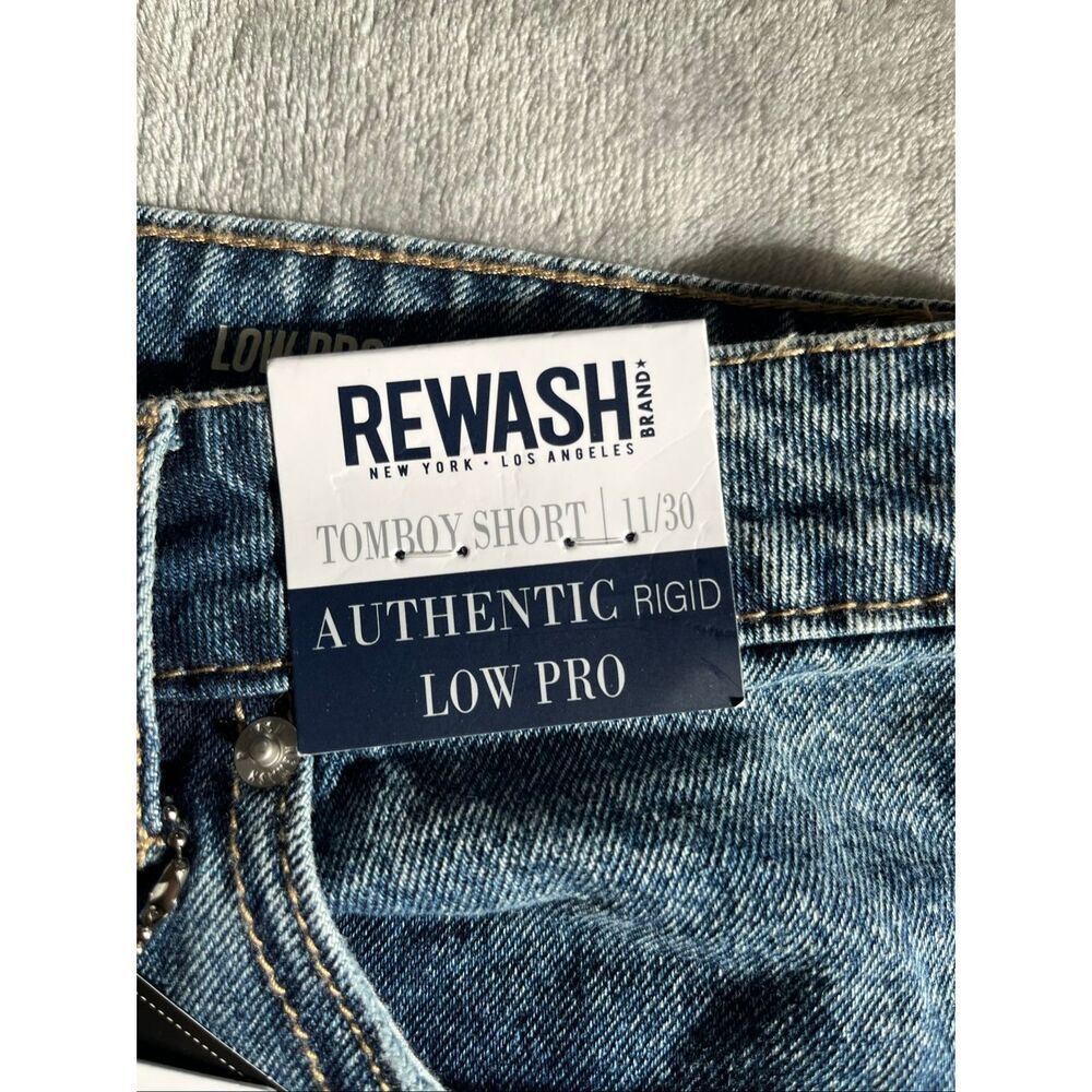 Rewash Classic Medium Blue Denim Cutoff Shorts Low Pro Tomboy Shorts Sz 11/30 - Picture 8 of 10